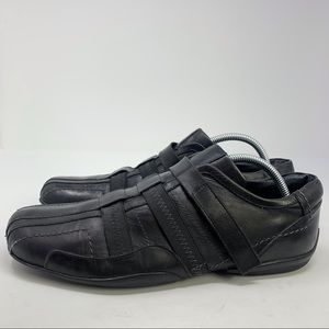 Aldo Men’s Black Leather Slip On Casual Sneakers